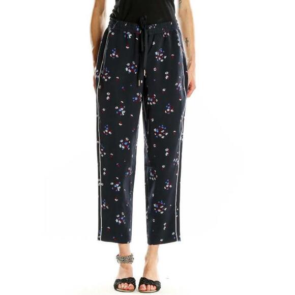 Tommy Hilfiger Pants - Tommy Hilfiger Womens Sz Large Navy Floral Print Drawstring Pants Cottagecore